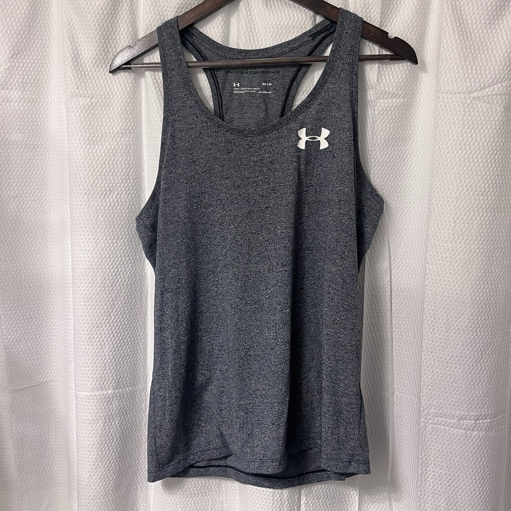 Under Armour Women's Gray‎ Threadborne Loose Heatgear Racerback Tank Size Med EC
